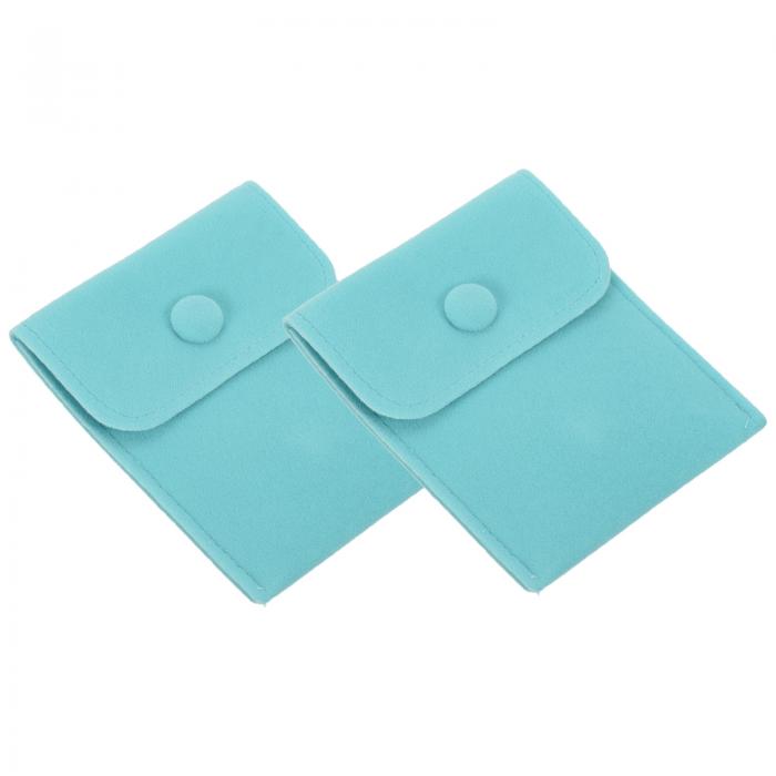 PATIKIL 3x4" ベルベット宝石ポーチ 2個セット ベルベットポーチ スナップボタン付き宝石収納バッグ イ..