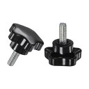 M METERXITY 2個入り スタークランピングノブ 機械/電子機器/家具/傘ベース用 M6x16mmメススレッド手締めネジ 機械ハンドル交換[31mm 黒...