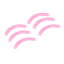 アイラッシュカーラーパッド メイクアップツール ラバー製 ピンク 女性用 6本