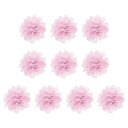 PATIKIL 7 cm シフォン製花 メッシュ生地の花 DIY花 10個 縫製生地 アップリケヘッドバンド DIYクラフト結婚式装飾用 ライトピンク