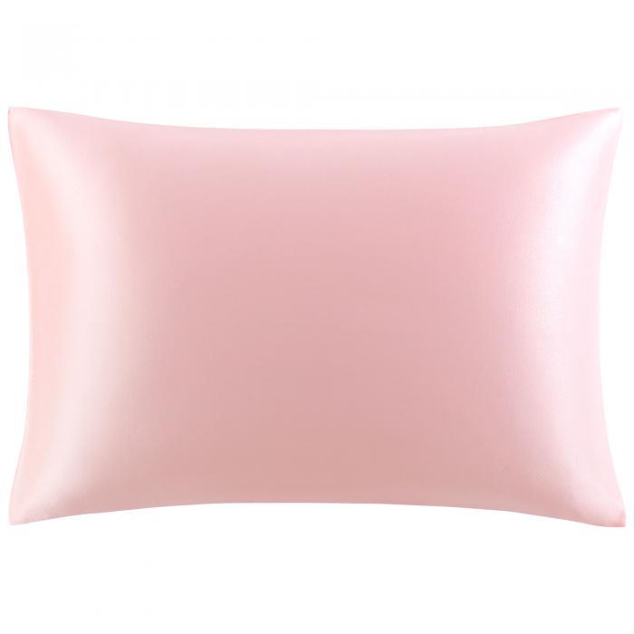 PiccoCasa シルク枕カバー 100%蚕糸 最高25匁 絹 シルク まくらカバー 封筒式 洗える 両面シルク 1枚 まくらかばー 光沢 ピローケース すべすべ 無地 美髪 ギフト 四季適応 ピンク 43x63cm