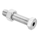 PATIKIL M12x55mm 中空外六角ねじ 1セット入り 円筒形ランプ ネジ通しボルト ナット付き 304ステンレス鋼