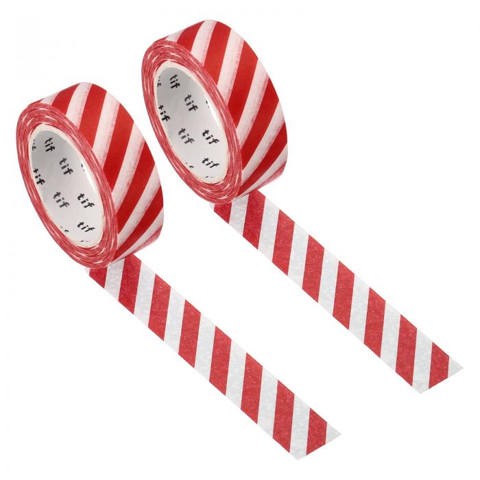 PATIKIL ホログラフィック和紙テープ 15 mm x 10 M 2ロール 自己接着 ストライプパターン マスキングシ..