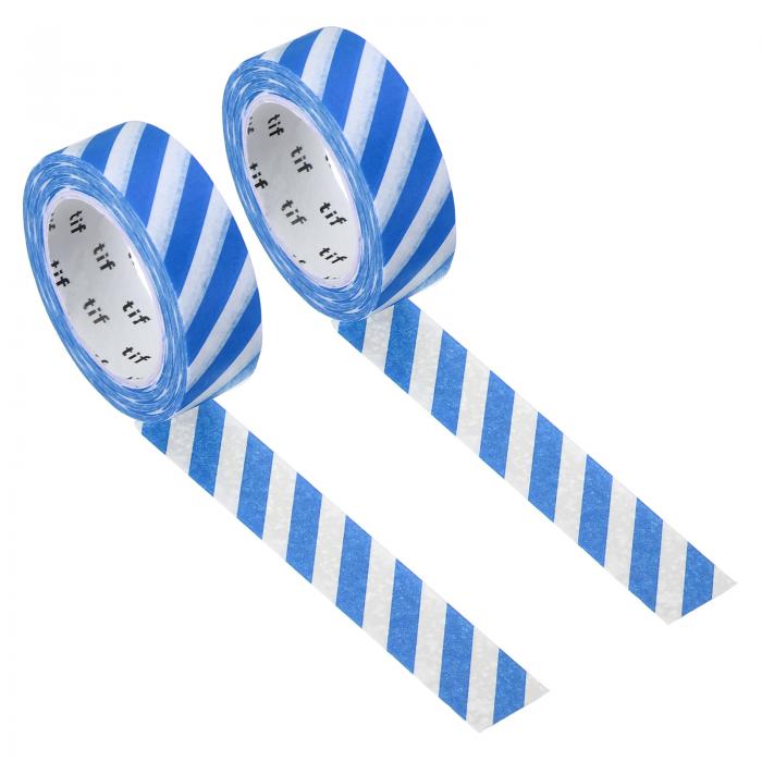 PATIKIL ホログラフィック和紙テープ 15 mm x 10 M 2ロール 自己接着 ストライプパターン マスキングシ..