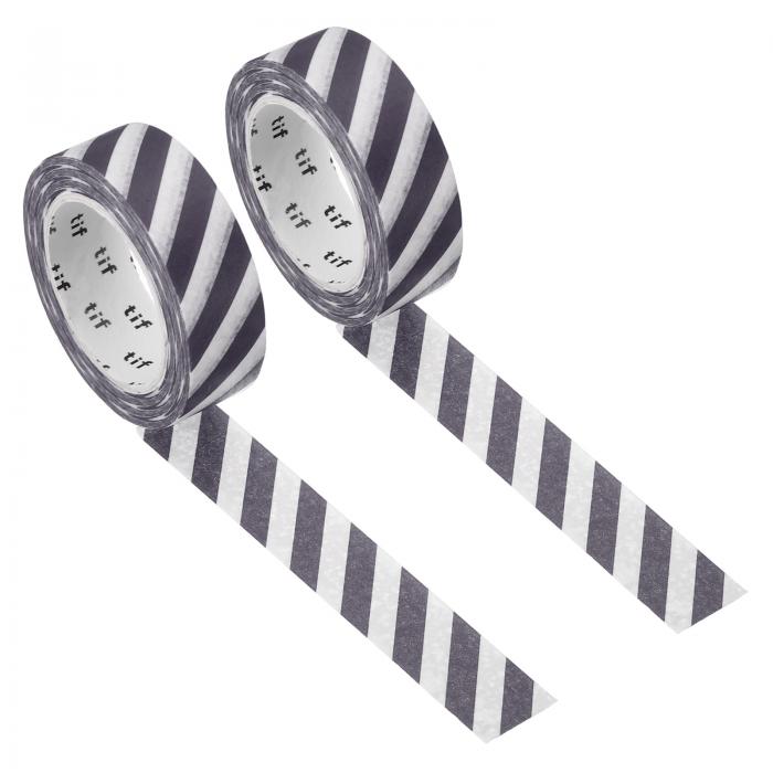 PATIKIL ホログラフィック和紙テープ 15 mm x 10 M 2ロール 自己接着 ストライプパターン マスキングシ..