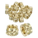 ノブ付きインサートナット 25個セット M6 x 5mm L x 8mm OD 3Dプリント用真鍮ナット 女性ねじ込みインサート 真鍮ヒートセットインサート 埋...