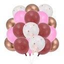 CAPASTEC 20個 風船 バルーン 10mリボン2巻 ラテックスバルーン 紙吹雪風船 誕生日 飾り ヘリウムバルーン ウェディング 卒業パーティー ベビーシャワー パーティー バースデー 装飾 おしゃれ デコレーション ピンク+レッド+ローズゴールデン+クリア(3)