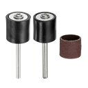 3pcs サンディングドラムスリーブセット 1/2インチ グリット320 サンディングサンドペーパー マンドレル付き ロータリーツール ミニサンディングドラムキ...