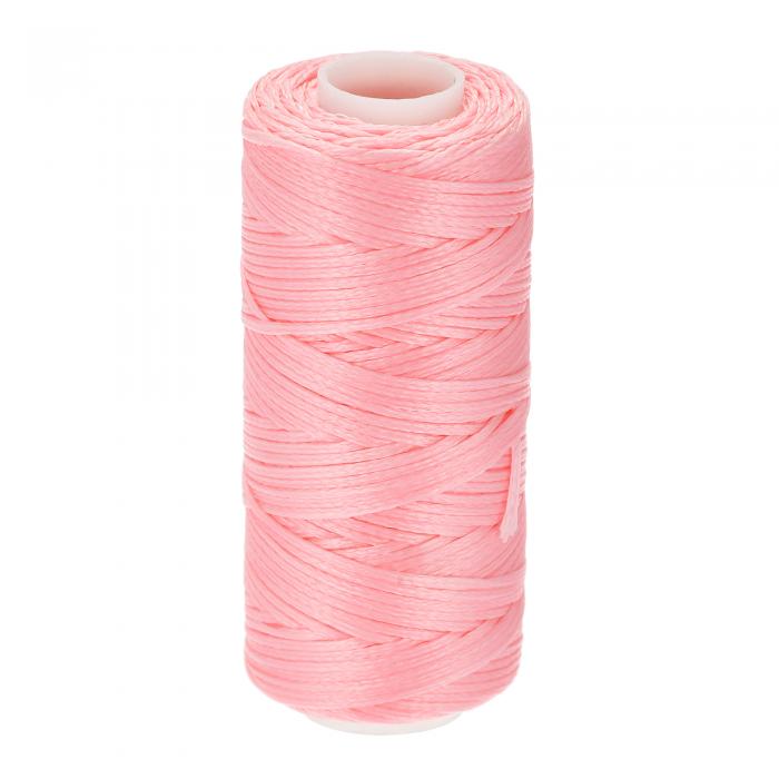 レザーミシン糸 55ヤード 150D/1mm ポリエステルワックスコード 手縫い用 ピンク