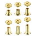 90セットのシカゴスクリューリベット金属プラスヘッドバインディングスクリューポストネイルリベットスタッドスクリュー DIYレザーベルトバッグクラフトブックバイン...