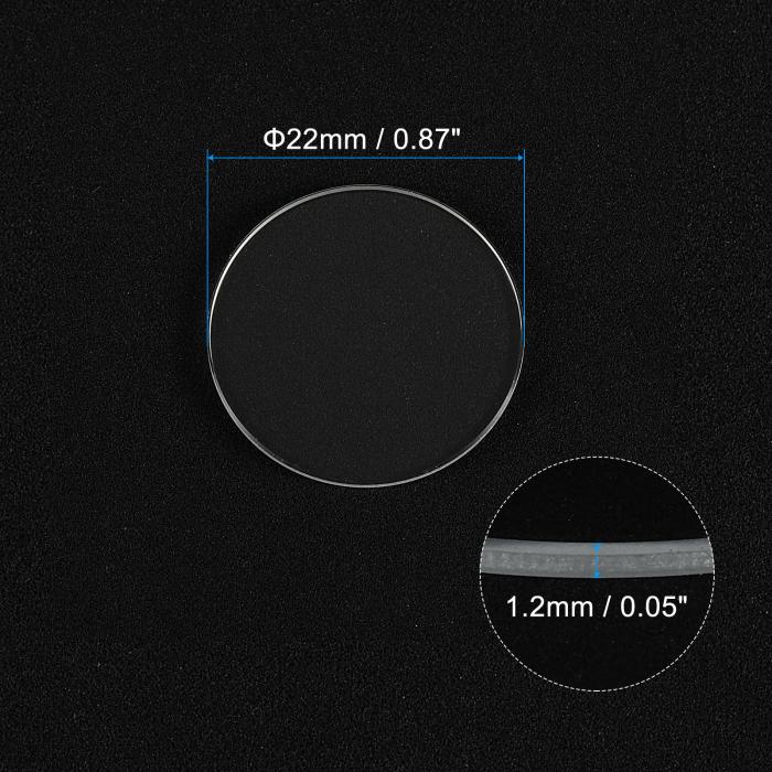 18個の時計用水晶ガラスレンズ 22mmフラットラウンドメガネ時計フェイス水晶レンズ交換部品 時計修理用 クリア