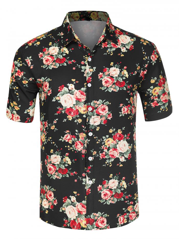 商品詳細 特徴 【属性1】ボタンダウンシャツのハワイアンプリントは、気楽なワードローブの定番です。時代を超えたハワイアンな雰囲気を演出する花柄のクラシックフィット半袖シャツ。【属性2】花柄シャツの生地は軽くて着心地が良く、特に夏の着こなしに適しています。【属性3】ショートパンツ、パンツ、ジーンズと合わせて着用してください。このアロハシャツは、ビーチ、パーティー、音楽祭などのあらゆるシーンに簡単に準備できます。【属性4】洗濯機で裏返して洗ってください。モデルボディサイズ：身長185cm、胸囲97cm、ウエスト78cm、ヒップ107cm、体重79KG、モデルはLサイズを着用しています。【属性5】サイズについてご不明な点がございましたら、お問い合わせください。【商品説明】軽量で柔らかな生地が夏の快適さと涼しさを保ちます。ストレートな体型、自由な動きで拘束を軽減し、体型をカバーして快適に。半袖フローラルシャツは、内側と外側に着用できます。内側にベストを着用することも、半袖として直接着用することもできます。ジーンズ、オーバーオール、ビーチショーツ、カジュアルパンツを合わせたフラワープリントシャツで、着こなしのスタイルを変えましょう。トロピカルシャツは、休日、散歩、パーティー、ビーチ、キャンプなどのアウトドアレジャースポーツのシーンに適しています。平置きサイズ (cm)サイズ----------胸囲----------肩幅----------袖丈----------着丈S-----------------100.0----------46.0-----------24.0---------72.0M----------------108.0----------48.5-----------25.0---------73.0L-----------------116.0----------50.0-----------25.0---------74.0XL---------------124.0----------52.0-----------26.0---------75.02XL--------------132.0----------55.0-----------26.0---------76.0 注意書き ■商品の色及びサイズは、撮影状況やPC環境により多少異なって見える場合がございます。 ■サイズは目安です。商品により若干の誤差がございます。 ■メーカーの都合により、商品細部のデザインや素材が予告無く変更される場合がございます。