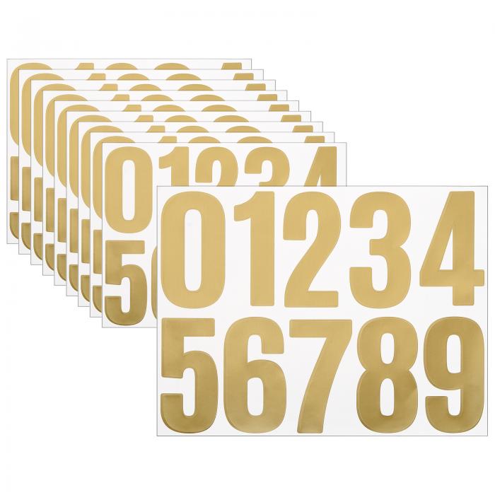 ビニールハウスナンバー10枚 4インチ防水粘着式ナンバーステッカー 郵便受け 看板 窓 ドア 住所番号用 金