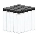PATIKIL 80ml プラスチック ネジ蓋付き試験管 25個 156x30mm チューブ 科学パーティーの装飾用 あめビーズの保管場所 バスソルトの研究室での使用 ブラック