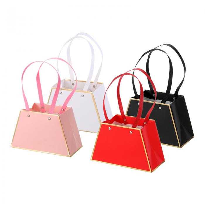 PATIKIL ギフトバッグセット 4個 携帯用 花束包装 ハンドバッグボックス ハンドル付き 花屋 クリスマス 感謝祭 ハロウィーン 誕生日 結婚式用 マルチ...