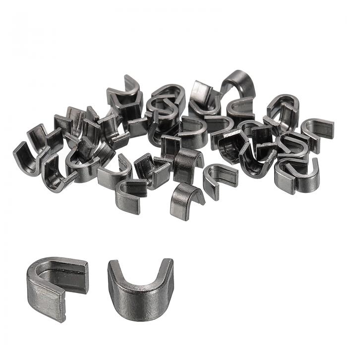 ジッパースライダーリテーナー #8 U型トップストッパー バッグコートジャケット用 クローズドエンドジッパーの交換 メタリックブラック 100個入り