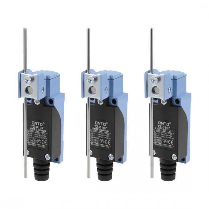 リミットスイッチ TZ-8107 調整式ロッドレバータイプ 1NC+1NO 3個入り
