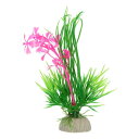 VOCOSTE 水槽のアクアリウムの装飾の植物 ミニアクアリウムの装飾 プラスチック植物 アクアリウムの装飾用 13 cm ピンク 1