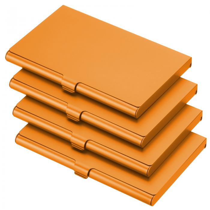商品詳細 特徴 【属性1】カラー: オレンジ; 材質：アルミ合金;名刺収納枚数：約13;全体のサイズ: 93 x 60 x 8 mm(L x W x H)【属性2】利点: プレミアムアルミニウム合金の金属素材で作られたクレジットカードホルダーは、錆びず、色あせずに長期間使用でき、快適な手触り、滑らかなフリップ、丈夫で耐久性があり、ポケットの中で開きません。カードケースは名刺が約13枚収納でき、名刺がシワになりません。カードオーガナイザーケースはプロフェッショナルなビジネスの外観を持ち、ビジネスで良い印象を与えるのに役立ちます。【属性3】説明: 使いやすく、持ち運びが簡単です。適切なサイズのカードを入れて、スナップを閉じます。【属性4】応用: 名刺ケースホルダーは、名刺、クレジットカード、ギフトカード、名刺、IDカードなどに適しています。ポケット、財布、バックパック、スーツケース、ハンドバッグなどに入れて持ち運ぶことができます。【属性5】注意: ご注文前に正しいサイズをご確認ください。【商品説明】名刺ケースホルダーは、名刺、クレジットカード、ギフトカード、名刺、IDカードなどに適しています。ポケット、財布、バックパック、スーツケース、ハンドバッグなどに入れて持ち運ぶことができます。仕様:カラー: オレンジ材質：アルミ合金名刺収納枚数：約13全体のサイズ: 93 x 60 x 8 mm (L x W x H)パッキングリスト: 4 x ビジネスカードホルダー利点:プレミアムアルミニウム合金の金属素材で作られたクレジットカードホルダー。錆びず、色あせせずに長期間使用できます。快適な手触り、滑らかなフリップ、丈夫で耐久性があり、ポケットの中で開きません。カードケースは名刺が約13枚収納でき、名刺がシワになりません。カードオーガナイザーケースはプロフェッショナルなビジネスの外観を持ち、ビジネスで良い印象を与えるのに役立ちます。説明:使いやすく、持ち運びが簡単です。適切なサイズのカードを入れて、スナップを閉じます。注意: ご注文前に正しいサイズをご確認ください。 注意書き ■商品の色及びサイズは、撮影状況やPC環境により多少異なって見える場合がございます。 ■サイズは目安です。商品により若干の誤差がございます。 ■メーカーの都合により、商品細部のデザインや素材が予告無く変更される場合がございます。
