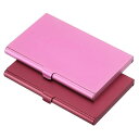 PATIKIL ビジネスカードホルダー 2個 アルミメタルカードケース プロフェッショナルスリムポケットカードホルダー ネームカード クレジットカード用 レッド...