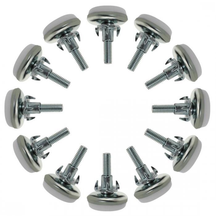 家具グライドレベリングフィートネジ M6 x 20 x 30 mm 調整可能なレベラー Tナット付き テーブル脚用 12個