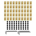 50個のピンバックロ ック ピンロック ピンキーパー ロック クラ スプ ロックピンキーパーバック ロックピンバック 銅製ピン 5個のレンチ付き (9mmx6mm 金色トーン)