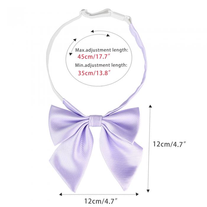 Elerevyo 女性用 ソリッドカラー 事前に結ばれた蝶ネクタイ 調節可能なちょう結び コスプレ制服用 パープル One Size