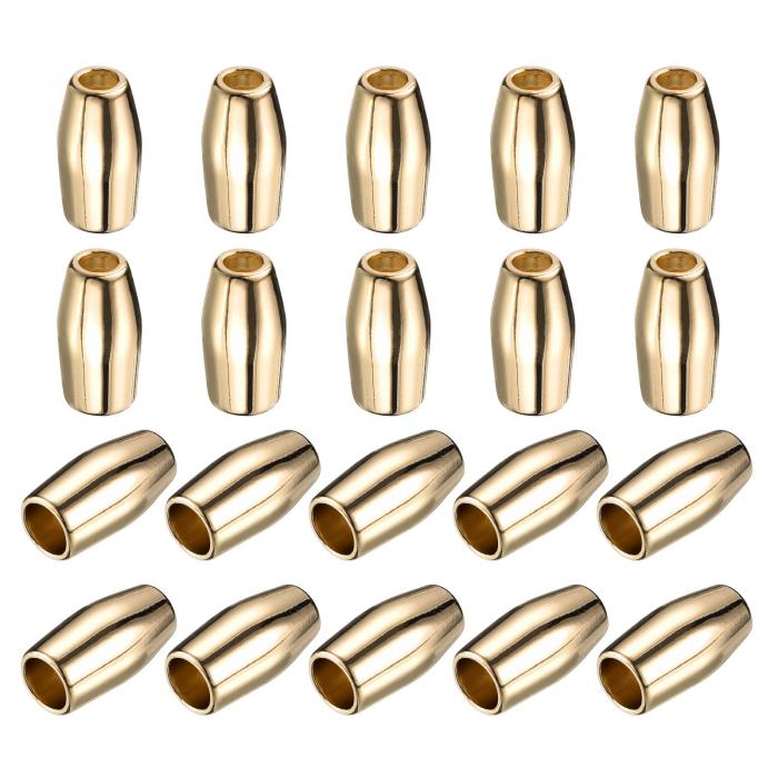 30個 メタルベルストッパー 4mm 正方形コードエンドロック ドローストリング ランヤードバックパックバッグ DIY用 ロープファスナーエンドストッパー ブラ...