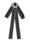 Elerevyo レディース あらかじめ結ばれたネクタイ リボン エレガント ちょう結び ボウタイ 蝶ネクタイ ブローチ ブラック One Size(4)