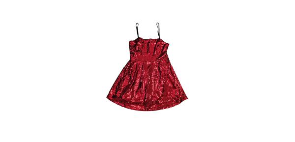 Allegra K キャミソールドレス スパンコールドレス ストラップワンピース パーティー グリッター スパークル 調節可能 スパゲッティ レディース レッド L