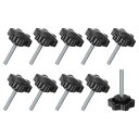M METERXITY スタークランプノブ 10個パック M6x40mm 雄ねじ手締めネジ 機械/電子機器/家具/傘ベース用 機械ハンドル交換用 [38mm 黒...