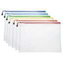 6pcs メッシュ ジッパー ポーチ バッグ A4 13