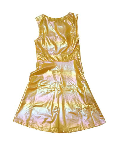 Allegra K ミニドレス メタリック ハイウエスト ワンピース ノースリーブ 丸首 ステージ レディース イエロー M Allegra K ミニドレス メタリック ハイウエスト ワンピース ノースリーブ 丸首 ステージ レディース イエロー M