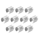 120個のレザーロープクリップ 17 x 15mm 折りたたみ可能な円柱状コードエンドクリンプ 調節可能な折り返しクリンプコードストリングレザーファスナー DIYクラフト用 ホワイトシルバー