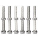 六角ねじボルト ナット フラット ロックワッシャーキット M8 x 70mm 304ステンレス鋼 完全ねじ込み 六角ボルト 6セット入り