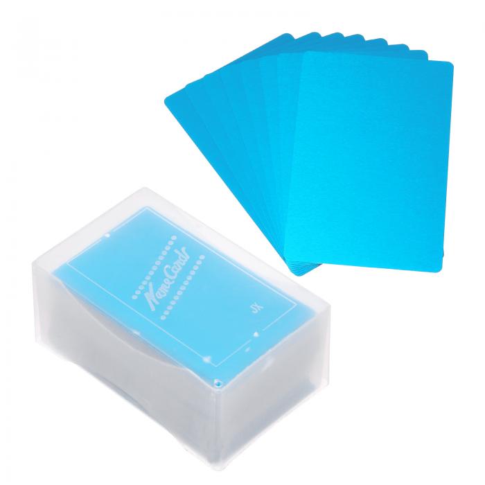 PATIKIL 0.21mmメタル名刺 180枚セット 空ホワイト名刺レー ザー彫刻用アルミニウム DIYギフトカード用 ブルー