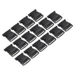 PATIKIL プラスチックバックル 16個 クイックサイドリリースクリップ ストラップ ウェビング ベルト 手芸 バックパック修理 縫製プロジェクト用 ブラック 51 mm