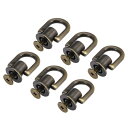 プルリングリベット ボールポストヘッド ボタンスタッド Dリング付き DIY用 ブロンズトーン 12x10 mm 6個