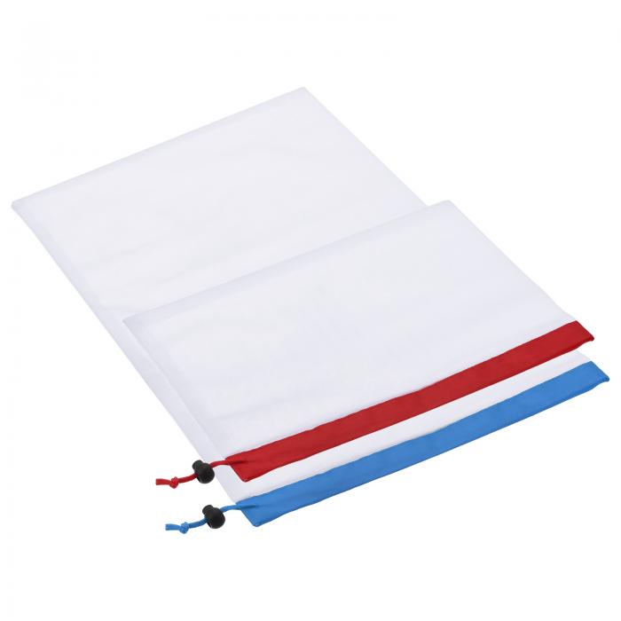 メッシュ生産バッグ 再利用可能 コットン メッシュバッグ ドローストリング付き クリア＆洗浄可能 メッ..