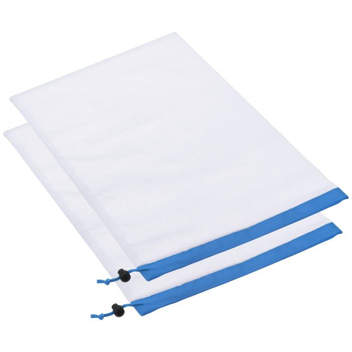 メッシュ生産バッグ 再利用可能 コットン メッシュバッグ ドローストリング付き クリア＆洗浄可能 メッ..