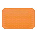 食器乾燥マット 21.5 x 15.8cm シリコンドレインパッド 耐熱 滑り止め キッチンカウンター シンク 冷蔵庫 引き出し オレンジ