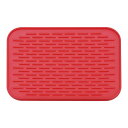 食器乾燥マット 21.5 x 15.8cm シリコンドレインパッド 耐熱 滑り止め キッチンカウンター シンク 冷蔵庫 引き出し レッド