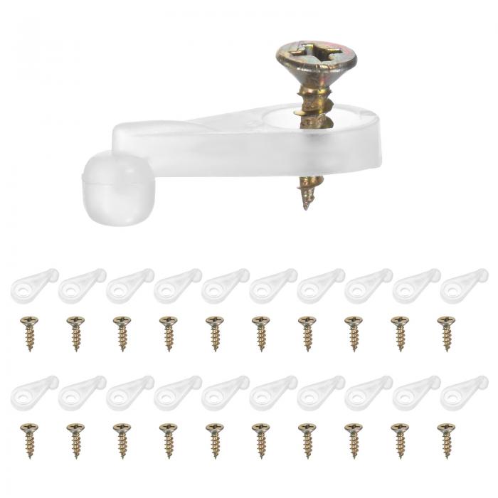 M METERXITY 200パック ガラスリテーナークリップ オフセット4mmプラスチックガラスパネルリテーナーク..