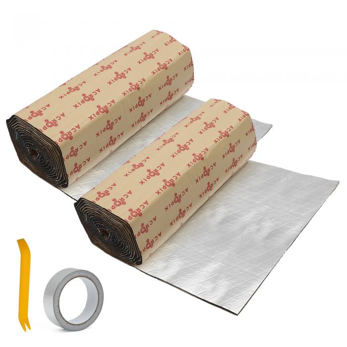 ACROPIX 熱減衰パッドキット アルミ箔発泡体 ホイルテープと取り付けツール付き 4mm 36sqft 420cmx40cm..