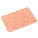 シリコン食器乾燥マットセット 30 x 20cm 皿排水パッド 耐熱性 キッチンカウンター用 冷蔵庫の引き出し ピンク