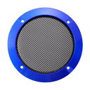 カーオーディオスピーカーグリルカバー メッシュウーファーホーンガード 装飾 サークルグリルプロテクター 金属 ブルー 外径124 mm