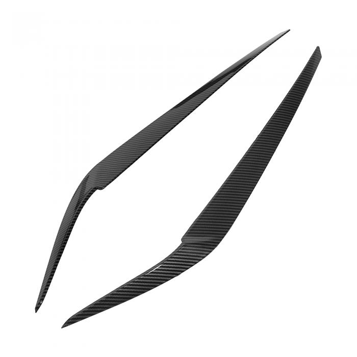 ヘッドライトアイリッドカバー装飾スタイリングステッカー B MWに対応 G30 530i 540i M550iに対応 2017-2022に対応 カーボンファイバーパターン 眉毛 1ペア