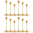PATIKIL 金 燭台ホルダー 9個 キャンドルスティック ビンテージ ロングテーパーキャンドルホルダー 適合19 mmキャンドル ハロウィン クリスマス 結...