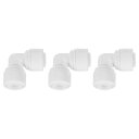 3個のプッシュ トゥ コネクト フィッティング 1/4" OD x 1/4" OD エアホースフィッティング チューブ&ホース&パイプ クイックコネクトフィッティング プラスチック 90度エルボーユニオンカップリング ROウォーターシステム用 ホワイト(6-6mm)