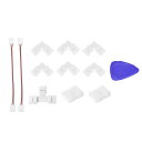 LEDコネクタキット 2ピン 8 mm ストリップツーストリップジャンパー ギャップレスコネクタ 3528 5050単色LEDライト用